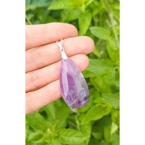 Amethyst Necklace Crystal Necklace Natural Stone Pendant Gemstone